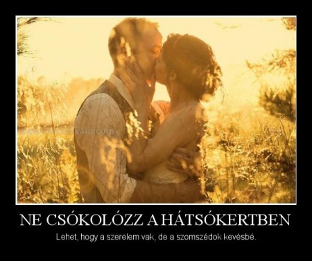 Ne csókolózz a hátsókertben...